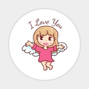 cupid wants to hug and say I love you Magnet